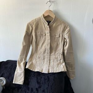Beige corduroy button up jacket